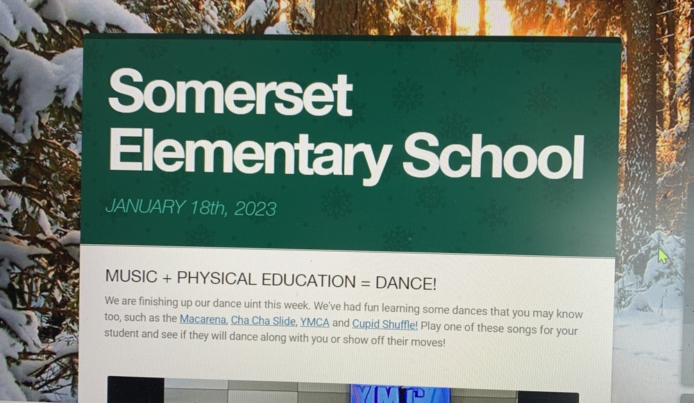 Somerset Elementary News, January 18, 2023