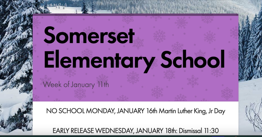 Somerset Elementary News, January 11, 2023