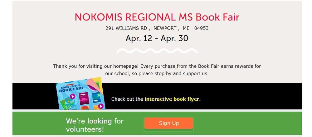 21 Book Fair Information Nokomis Regional Middle School