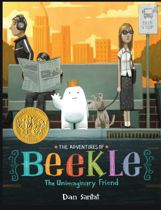 Mrs. Russell reading The Adventures of Beekle The Unimaginary Friend